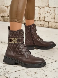 Pikowane botki damskie z ekologicznej skóry Sable Rose