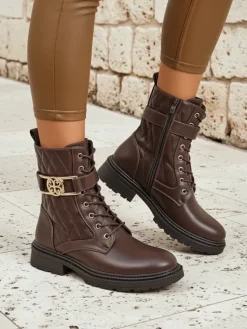 Pikowane botki damskie z ekologicznej skóry Sable Rose