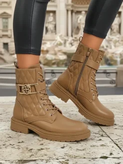 Pikowane botki damskie z ekologicznej skóry Sable Rose