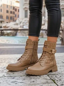 Pikowane botki damskie z ekologicznej skóry Sable Rose