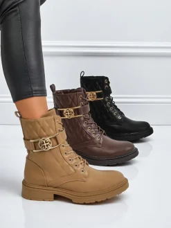 Pikowane botki damskie z ekologicznej skóry Sable Rose