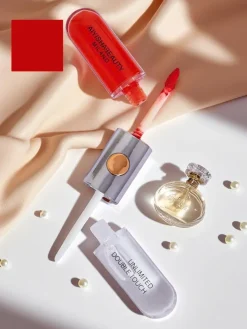 Pomadka do ust i bezbarwny błyszczyk 2w1 Hot Red