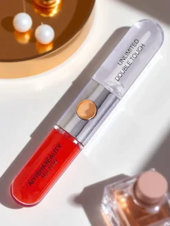 Pomadka do ust i bezbarwny błyszczyk 2w1 Hot Red