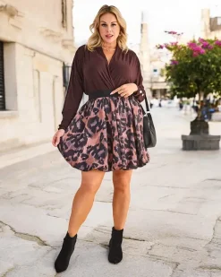 Royalfashion Krótka spódnica z printem PLUS SIZE