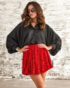 Royalfashion Krótka spódnica damska z cekinami