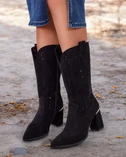 Royalfashion Ażurowe botki na słupku Evolle