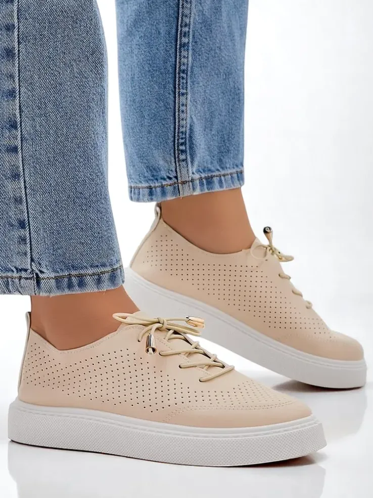 Royalfashion Ażurowe damskie sportowe półbuty sznurowane Vaned