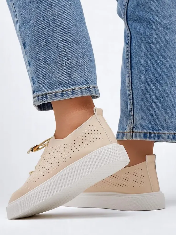 Royalfashion Ażurowe damskie sportowe półbuty sznurowane Vaned