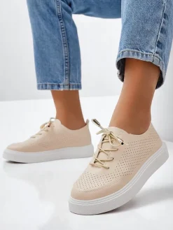 Royalfashion Ażurowe damskie sportowe półbuty sznurowane Vaned