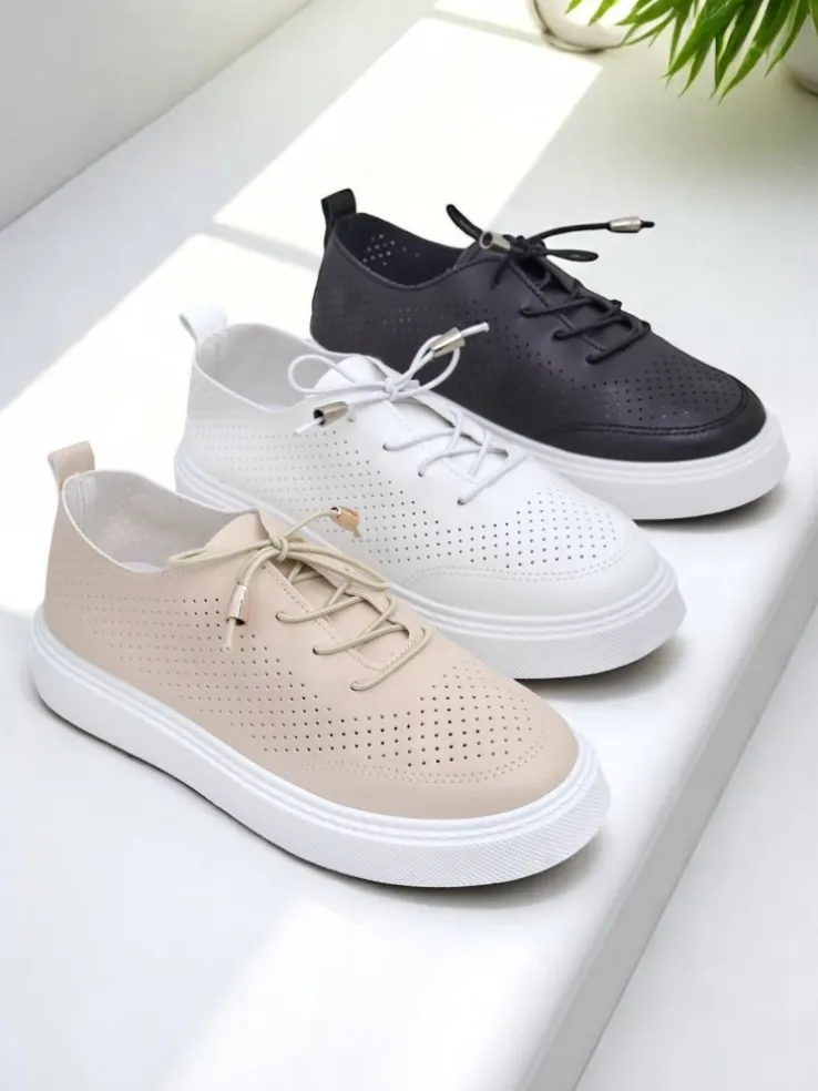 Royalfashion Ażurowe damskie sportowe półbuty sznurowane Vaned