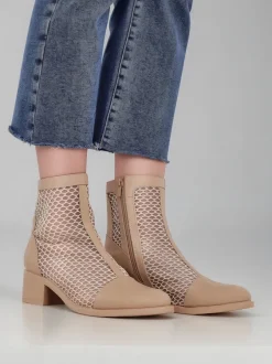 Royalfashion Ażurowe Damskie botki na niskim obcasie Rowices