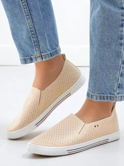Royalfashion Ażurowe damskie półbuty slip on Vielles