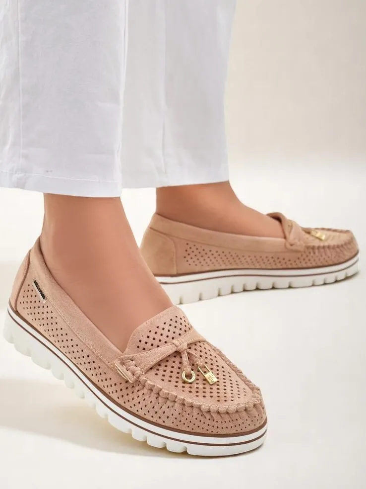 Royalfashion Ażurowe damskie mokasyny Elissas
