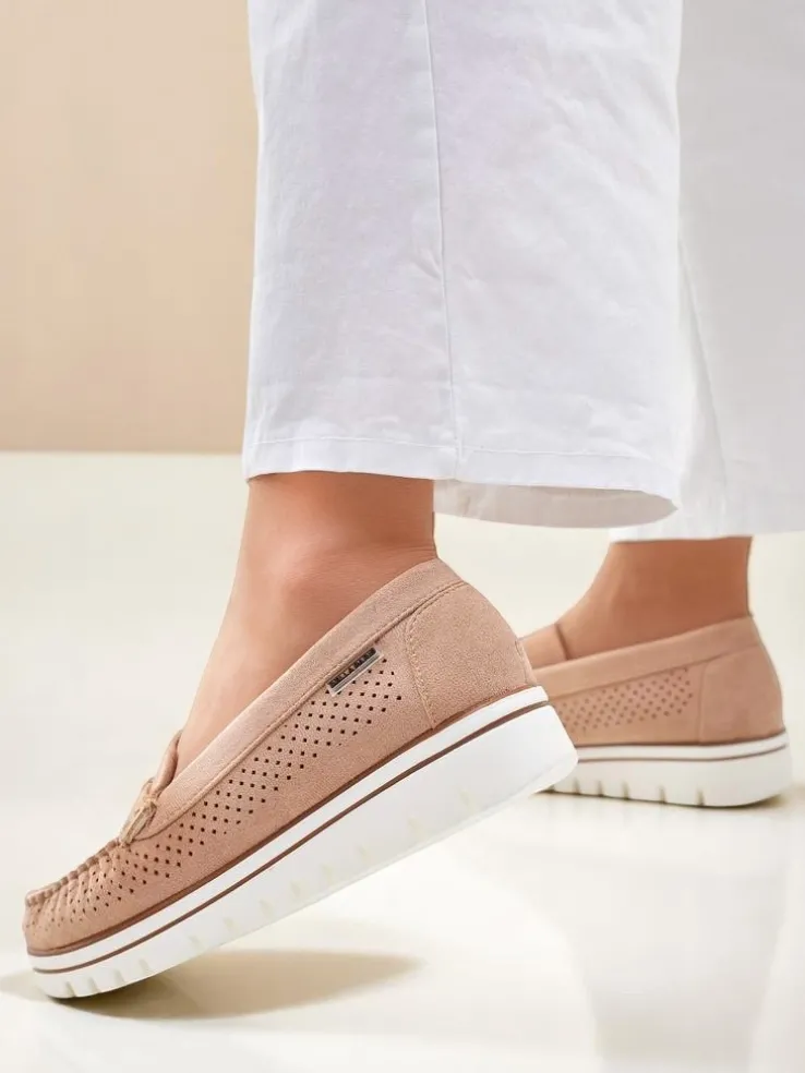 Royalfashion Ażurowe damskie mokasyny Elissas