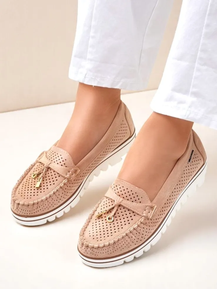 Royalfashion Ażurowe damskie mokasyny Elissas