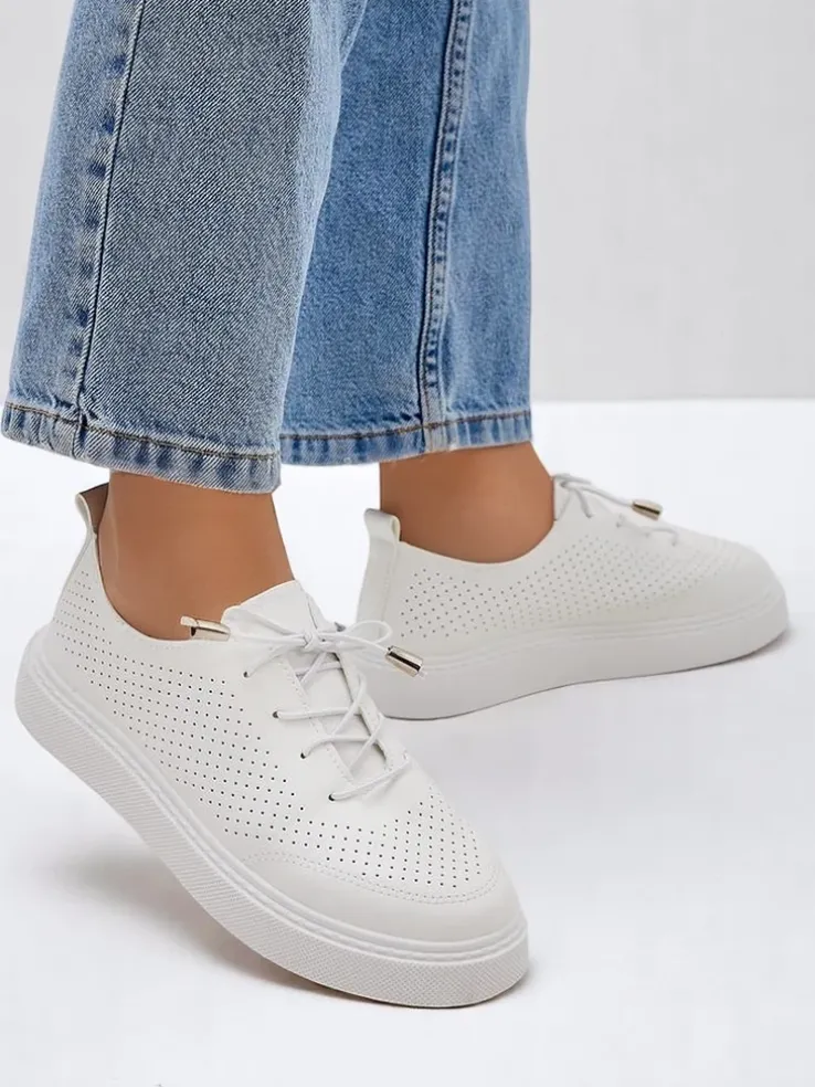 Royalfashion Ażurowe damskie sportowe półbuty sznurowane Vaned