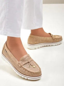 Royalfashion Ażurowe damskie mokasyny Elissas