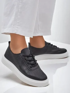 Royalfashion Ażurowe damskie sportowe półbuty sznurowane Adette