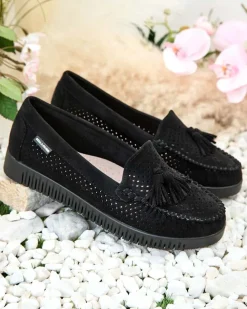 Royalfashion Ażurowe mokasyny damskie Molaffa