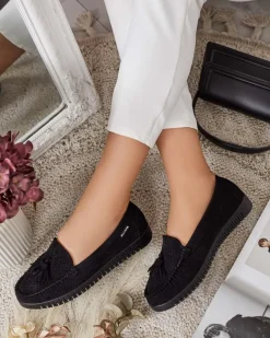 Royalfashion Ażurowe mokasyny damskie Molaffa