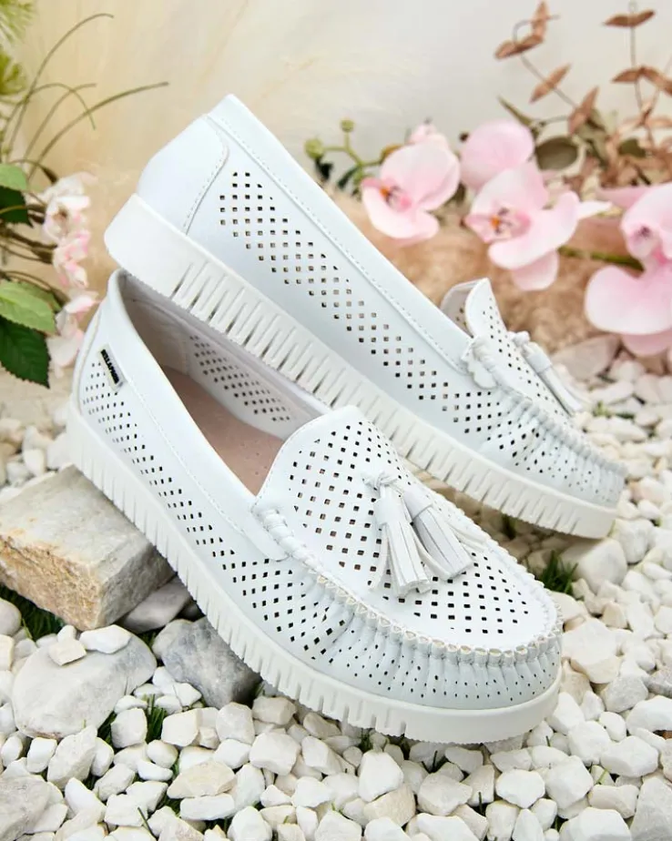 Royalfashion Ażurowe mokasyny damskie Molaffa