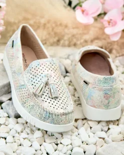 Royalfashion Ażurowe mokasyny damskie Molaffa