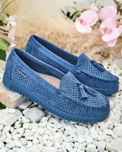 Royalfashion Ażurowe mokasyny damskie Molaffa