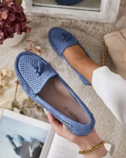 Royalfashion Ażurowe mokasyny damskie Molaffa