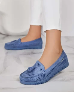 Royalfashion Ażurowe mokasyny damskie Molaffa