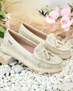 Royalfashion Ażurowe mokasyny damskie Molaffa