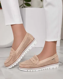 Royalfashion Ażurowe mokasyny damskie Leteller