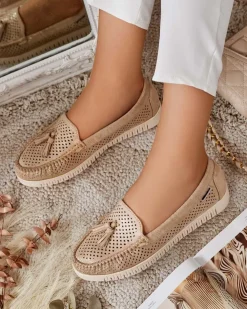 Royalfashion Ażurowe mokasyny damskie Molaffa