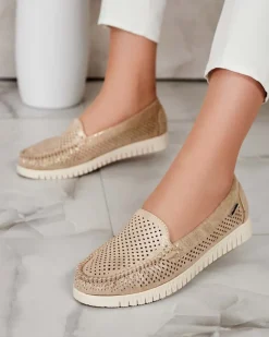 Royalfashion Ażurowe mokasyny damskie Nafis