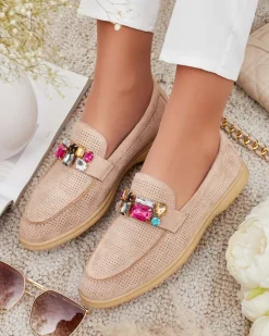 Royalfashion Ażurowe mokasyny damskie Mettele