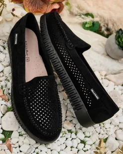 Royalfashion Ażurowe mokasyny damskie Nafis