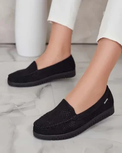 Royalfashion Ażurowe mokasyny damskie Nafis