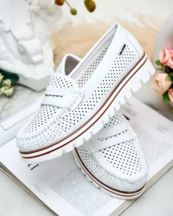 Royalfashion Ażurowe mokasyny damskie Leteller