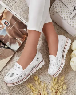 Royalfashion Ażurowe mokasyny damskie Leteller