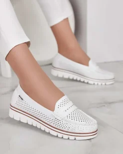 Royalfashion Ażurowe mokasyny damskie Leteller