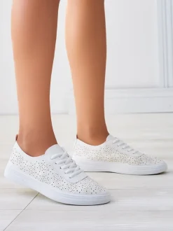 Royalfashion Ażurowe sportowe buty damskie z printem Fennie