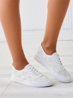 Royalfashion Ażurowe sportowe buty damskie z printem Fennie