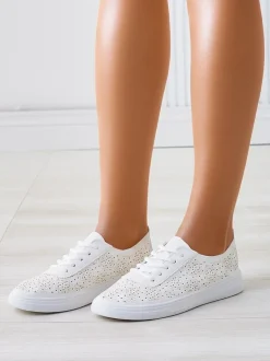 Royalfashion Ażurowe sportowe buty damskie z printem Fennie