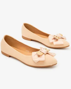 Royalfashion Baleriny damskie w szpic z kokardką Retripo