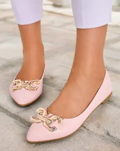 Royalfashion Baleriny damskie w szpic z ozdobą na nosku Figgda