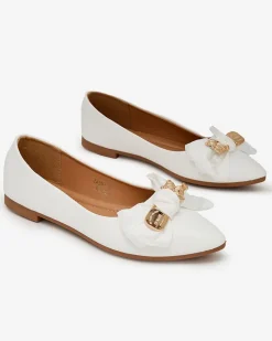 Royalfashion Baleriny damskie w szpic z kokardką Retripo