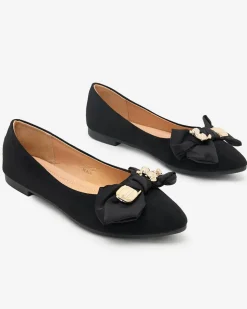 Royalfashion Baleriny damskie w szpic z kokardką Retripo