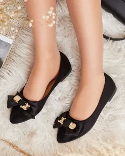 Royalfashion Baleriny damskie w szpic z kokardką Retripo