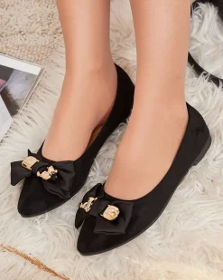 Royalfashion Baleriny damskie w szpic z kokardką Retripo