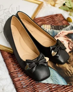 Royalfashion Baleriny damskie z kokardką Fittco