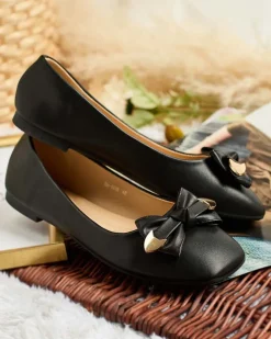 Royalfashion Baleriny damskie z kokardką Fittco